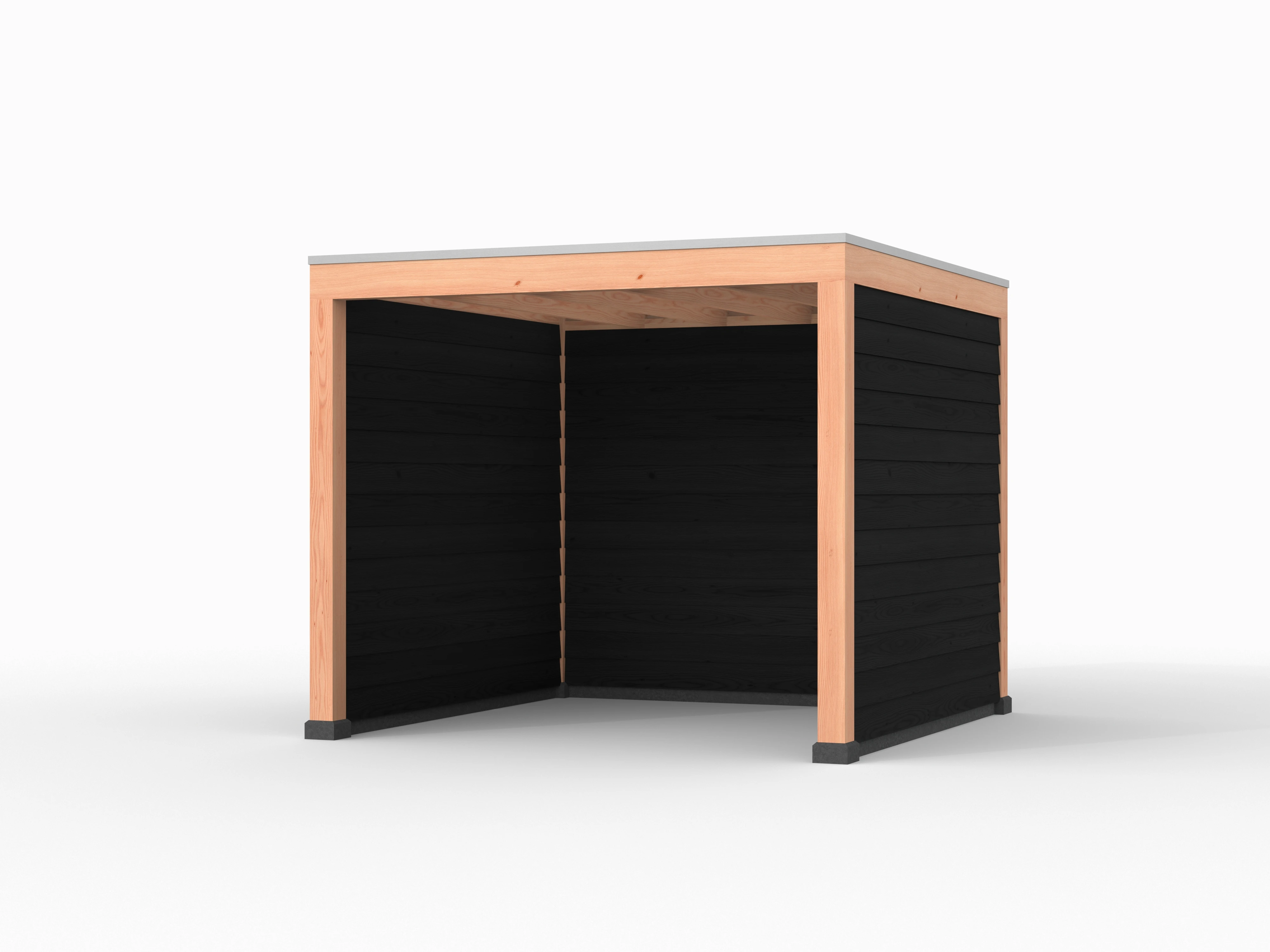 Douglas overkapping, 300 x 300, met achterwand en twee zijwanden, Westwood Elegant zwart - Afbeelding 1